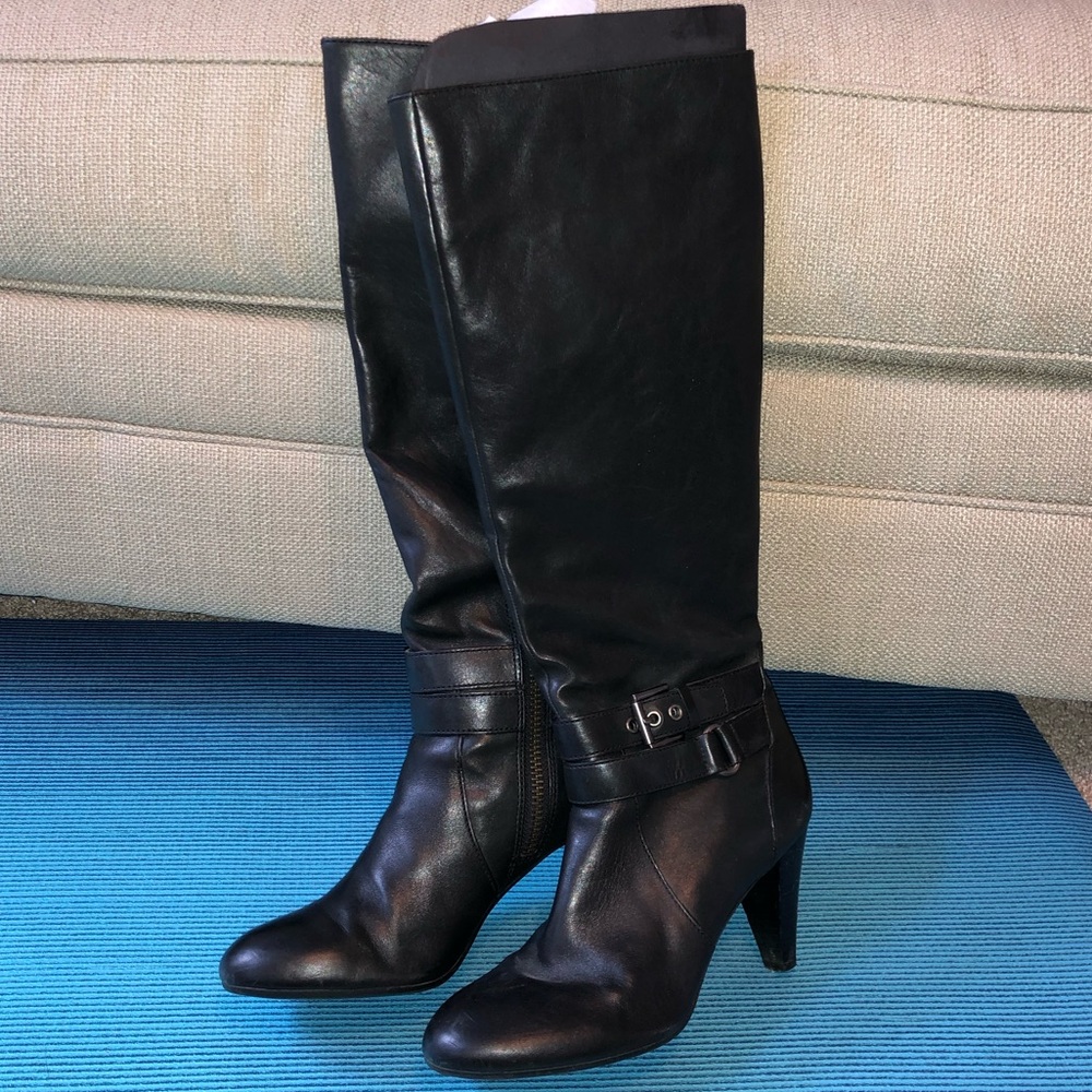 Coach Addie Knee High Boots Black Leather 9B